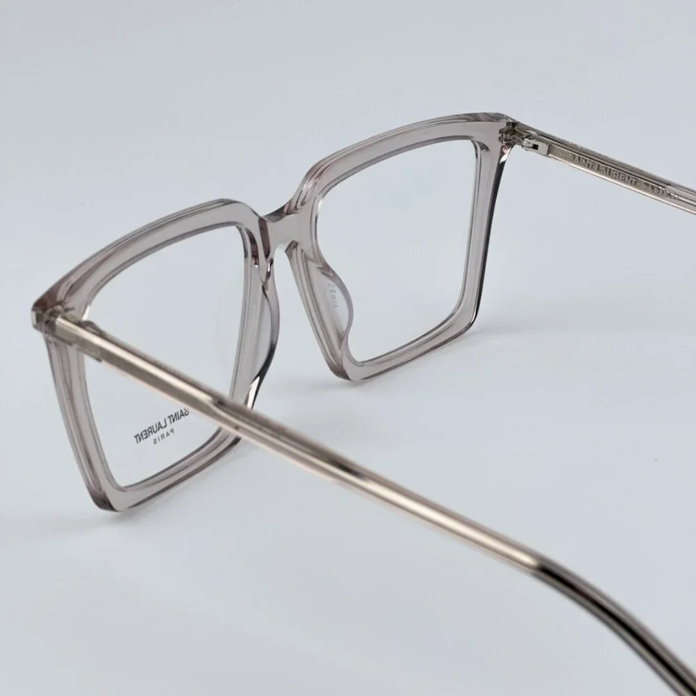 Saint Laurent SL474OPT 003 BRAND NEW Eyeglasses Transparent Nude Square Unisex